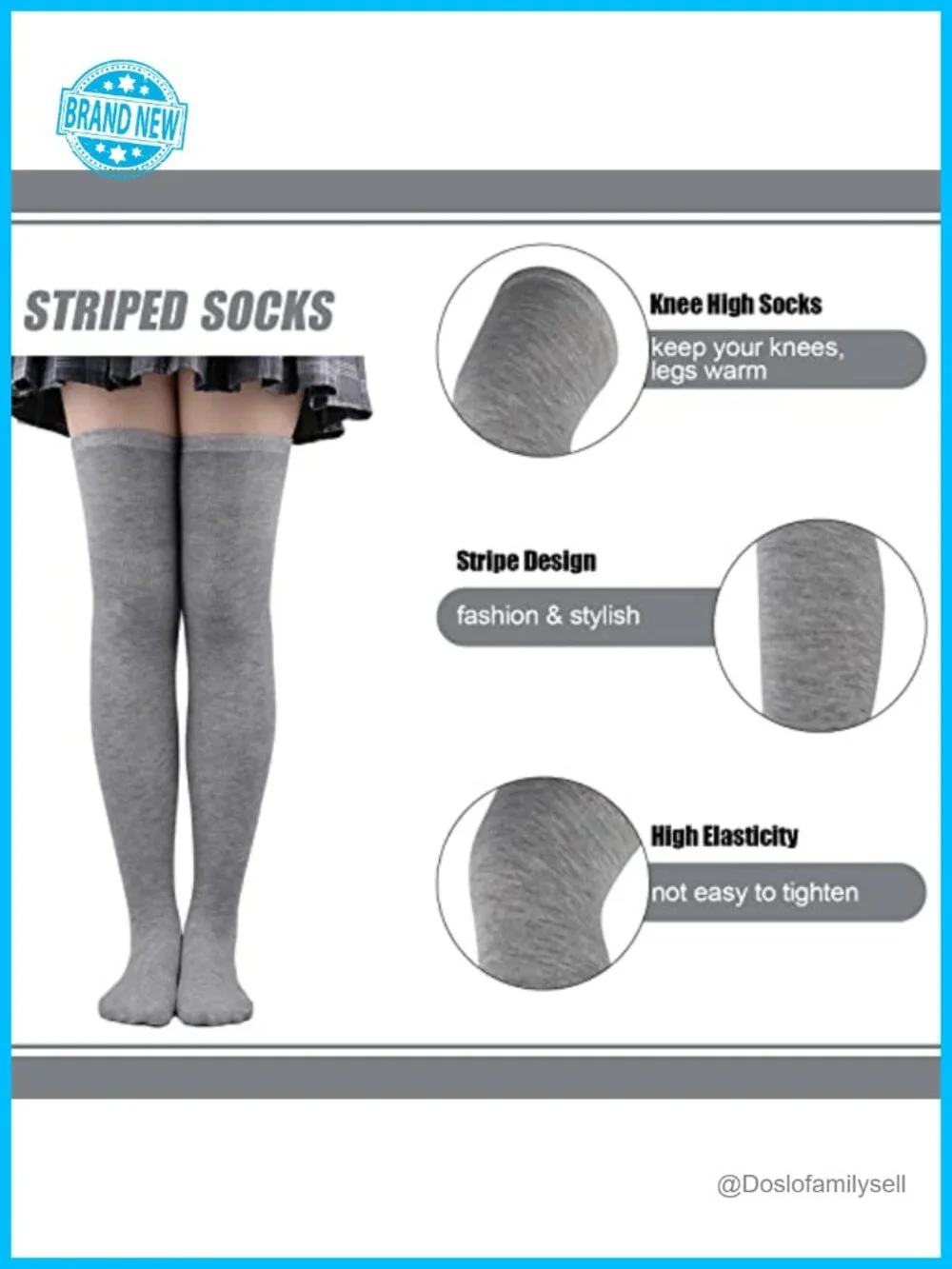 Striped Knee High Socks and Fingerless Arm Warmers Set for Costume